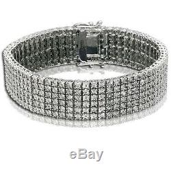 6 Row Mens Tennis Bracelet 2.25 CT. Tw Round Diamonds White Gold Finish Fanook