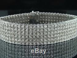 6 Row Mens Tennis Bracelet 2.25 CT. Tw Round Diamonds White Gold Finish Fanook