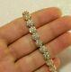 7ct Round Cut Simulated Diamond Cluster Tennis Bracelet 14k Yellow Gold Plated