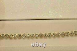7CT Round Cut Simulated Diamond Cluster Tennis Bracelet 14k Yellow Gold Plated