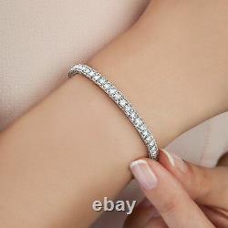 7Ct Round Cut Simulated Diamond Tennis Bracelet White Gold Over Silver