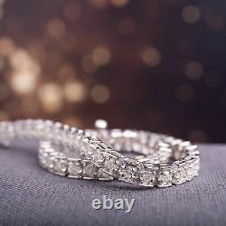 7Ct Round Cut Simulated Diamond Tennis Bracelet White Gold Over Silver