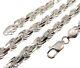 7mm Solid 925 Sterling Silver Diamond Cut Rope Chain Bracelet Or Necklace Italy
