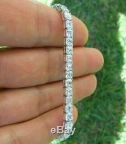 7.00 Carat Cushion Cut VVS1 Diamond Tennis Bracelet 14k White Gold Over 7.25