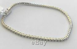 7.00 Carat Round Cut Diamond S-Link Tennis Bracelet 14k White Gold Over 7.25