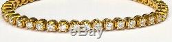 7.00 Carat Round Cut VVS1 Diamond Tennis Bracelet 14k Yellow Gold Over 7.25