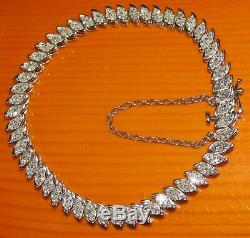 7.00 Carat Round Ladies VVS1 Diamond Tennis Bracelet 14k White Gold Over 7.25