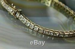 7.00 Ct Princess-Cut 14K Yellow Gold Over 14k Diamond Tennis Bracelet 7 Inch
