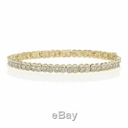 7.00 Ct Round-Cut 14k Yellow Gold Over Diamond Tennis Bracelet D/VVS1 7.25 Inch