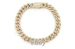 7.00 Ct Round VVS1 Cuban Link Diamond Tennis Bracelet 14k Yellow Gold Over 7.25