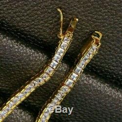 7.0 Ct Princess Cut Diamond Tennis Bracelet 14k Yellow Gold Over 7.50 Inch
