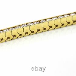 7.10 Ct Channel Set Round Cut Diamond Tennis Bracelet 14K Yellow Gold Over 7.50