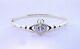 7 1/2 Inch Claddagh White Clear Cz Lab Created Sterling Silver Bracelet Es1022