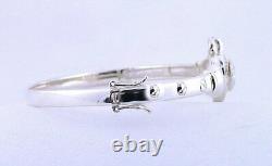 7 1/2 Inch Claddagh White Clear CZ Lab Created Sterling Silver Bracelet ES1022