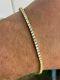 7.25inch 14k Yellow Gold Over Women's Tennis Bracelet Round Cut Diamond 7.30 Ct