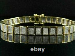 7.25 Inch 14K Yellow Gold Over 7.00 Ct Round-Cut Diamond Womens Tennis Bracelet