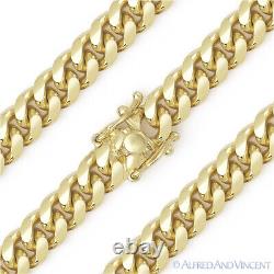 7.2mm Miami Cuban Link 925 Sterling Silver 14k Yellow Gold-Plated Chain Bracelet