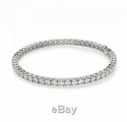7.45 Ct Diamond Prong Set Tennis Bracelet For Women Men in 14K White Gold Over
