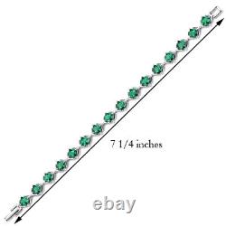 7.5 CT Princess Green Sterling Silver Bracelet