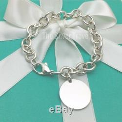 7.5 Medium Please Return to Tiffany & Co Round Circle Tag Charm Bracelet