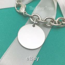 7.5 Medium Please Return to Tiffany & Co Round Circle Tag Charm Bracelet