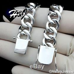 7.5men 925 Sterling Silver 12mm Icy Diamond Miami Cuban Chain Braceletsb12