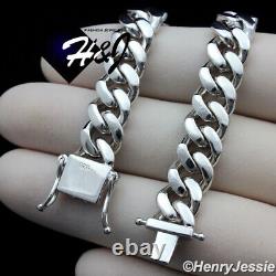 7-9men 925 Sterling Silver 10mm Plain Miami Cuban Curb Link Chain Braceletsb3