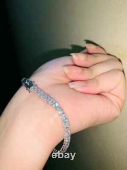 7 Ct Round Cut Natural Moissanite Tennis Women's Bracelet In 925 Sterling Silver