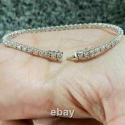 7 Ct Round Cut Natural Moissanite Tennis Women's Bracelet In 925 Sterling Silver