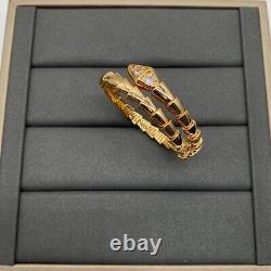 7 Real Round Moissaniet Open Cuff Serpent Viper Bracelet in 925 Silver