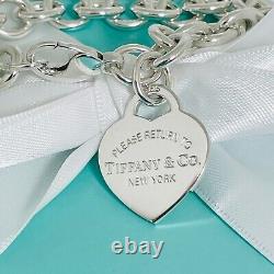 7 SMALL Please Return to Tiffany & Co Heart Tag Charm Bracelet in Silver