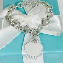 7 SMALL Please Return to Tiffany & Co Heart Tag Charm Bracelet in Silver