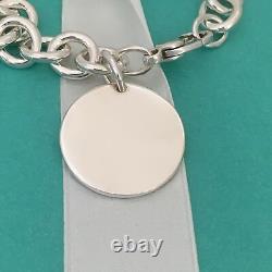 7 Small Return to Tiffany and Co Round Tag Bracelet Charm 925 Silver Authentic