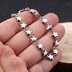 7mm Five Star Link Women's Bracelet 925 Sterling Silver Chain All Size Available