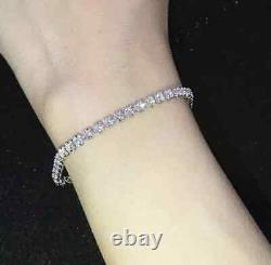 8Ct Round 3MM Lab-Created Diamond Women's 8 Tennis Bracelet 925 Sterling Silver