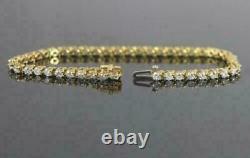 8Ct Round Cut VVS1 Lab-Created Women's Tennis Bracelet 14K In Yellow Gold Finish