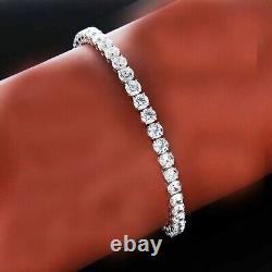 8Ct Round Diamond Lab-Created Women's Fancy Tennis Bracelet 14KWhiteGold Plated
