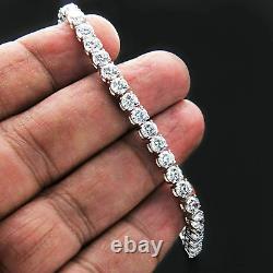 8Ct Round Diamond Lab-Created Women's Fancy Tennis Bracelet 14KWhiteGold Plated