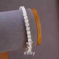 8Ct Round Lab Created Diamond Women 8 Tennis Bracelet Real 925 Sterling Silver