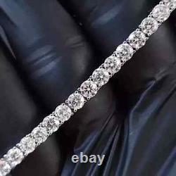8Ct Round Lab Created Diamond Women 8 Tennis Bracelet Real 925 Sterling Silver