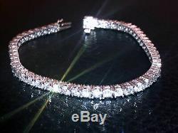 8.00 Carat Round Cut VVS1 Diamond Tennis Bracelet 14k White Gold Over 7.25