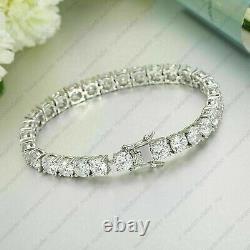 8.00 TCW Round Cut DEF VVS1 Moissanite Tennis Bracelet In 14k White Gold Finish