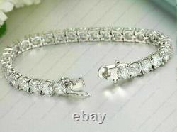 8.00 TCW Round Cut DEF VVS1 Moissanite Tennis Bracelet In 14k White Gold Finish