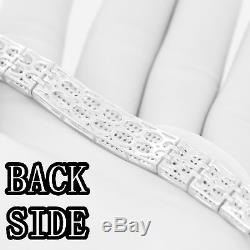 8.5925 STERLING SILVER ICED OUT LAB DIAMOND BRACELET 39g BP3