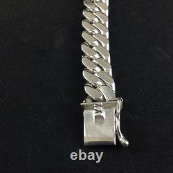 8.5 74g HEAVY CHUNKY BIKER CUBAN CURB CHAIN 925 STERLING SILVER MENS BRACELET