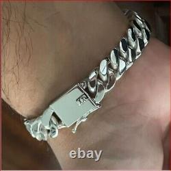 8.5 74g HEAVY CHUNKY BIKER CUBAN CURB CHAIN 925 STERLING SILVER MENS BRACELET
