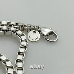 8.5 Large Tiffany & Co Mens Unisex Sterling Silver Venetian Box Link Bracelet