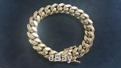 8.5 Miami Cuban Link Chain Bracelet 14K Yellow Gold Over 925 Sterling Silver