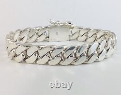 8 72g HEAVY CHUNKY BIKER CUBAN CURB CHAIN 925 STERLING SILVER MENS BRACELET