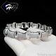 8.75men Solid 925 Sterling Silver Icy Bling Cz 10mm Chain Link Braceletsb15
